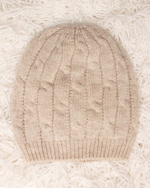 Berretto neonato trecce in pura lana merino ultrafine