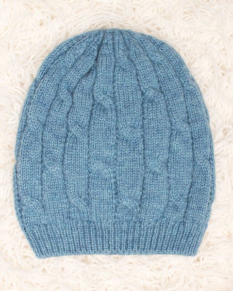 Berretto neonato trecce in pura lana merino ultrafine