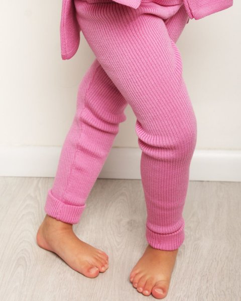 Pantalone in maglia coste bimbi lana merinos