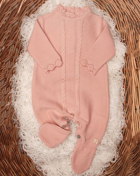 Tutina neonata con piede in pura lana merino
