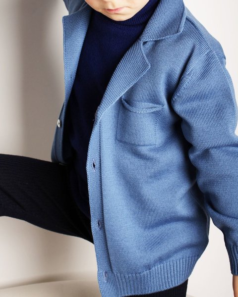 Giacca blazer bimbo in pura lana merino