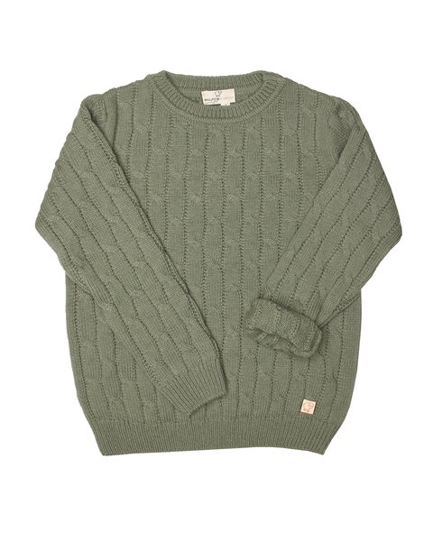 Maglia trecce bimbi in pura lana merino ultrafine