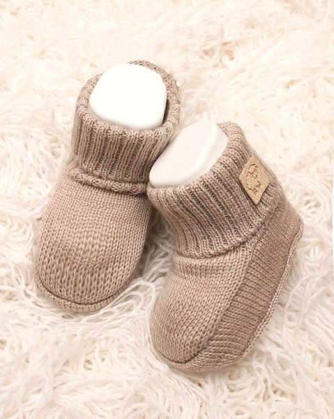 Scarpine neonato pura lana merino leggere