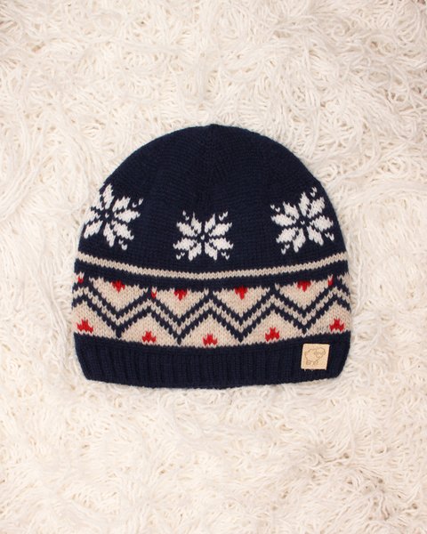 Cappellino neonati jacquard in pura lana merino ultrafine