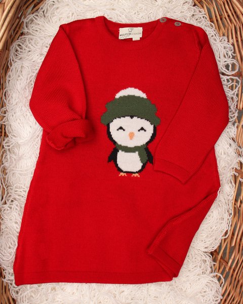Vestito neonata natale in pura lana merino