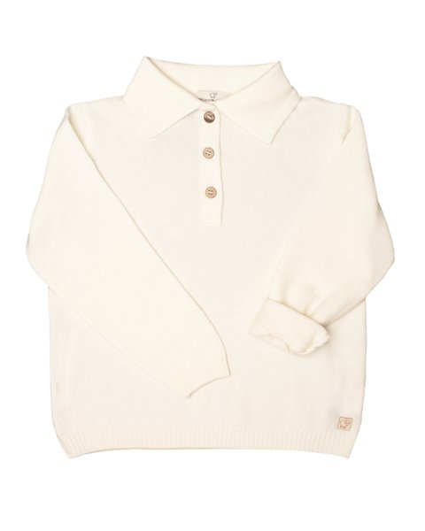 Polo in maglia ragazzo in pura lana merino ultrafine