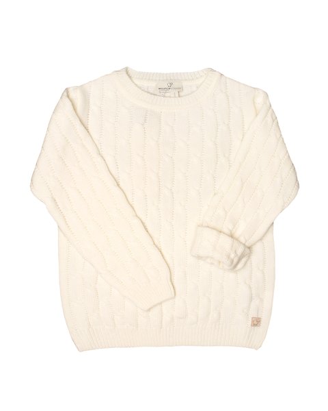 Maglia trecce bimbi in pura lana merino ultrafine