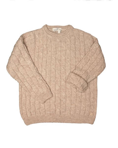 Maglia trecce bimbi in pura lana merino ultrafine