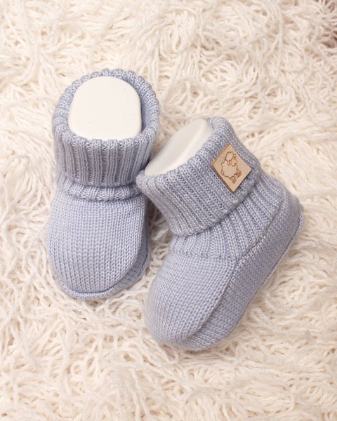 Scarpine neonato pura lana merino leggere