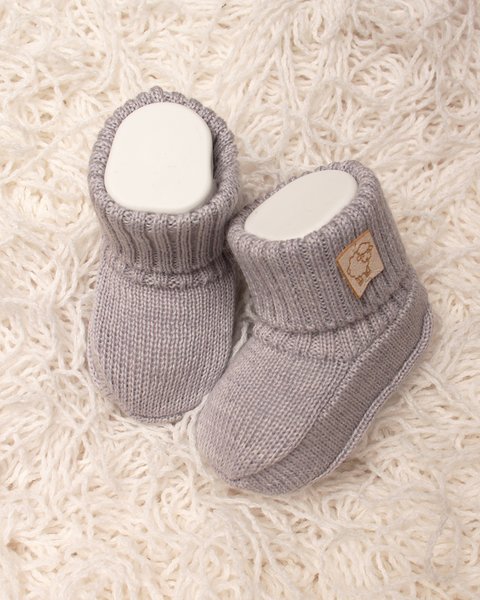 Scarpine neonato pura lana merino leggere
