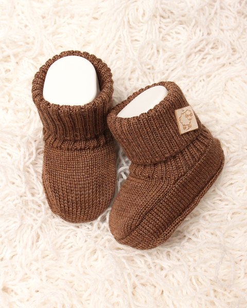 Scarpine neonato pura lana merino leggere