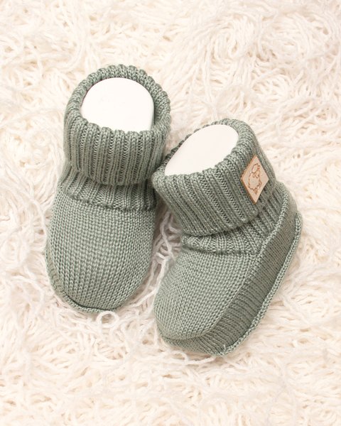 Scarpine neonato pura lana merino leggere