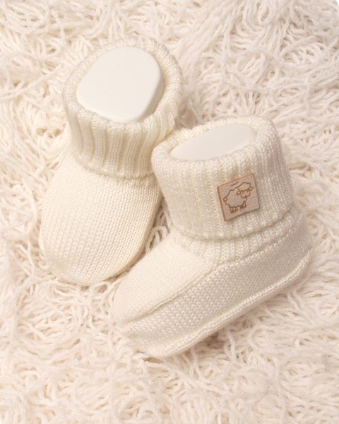 Scarpine neonato pura lana merino leggere