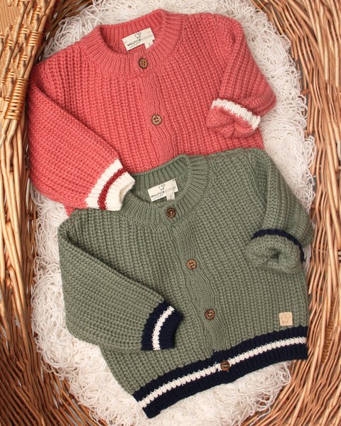 Giacca coreana neonati in pura lana merino ultrafine
