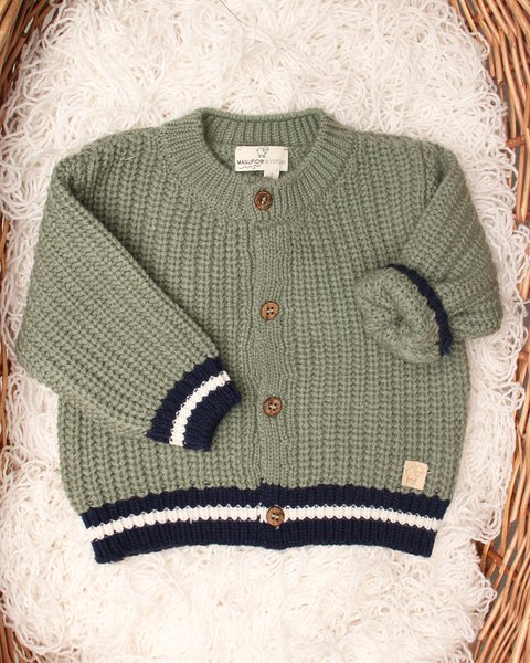 Giacca coreana neonati in pura lana merino ultrafine