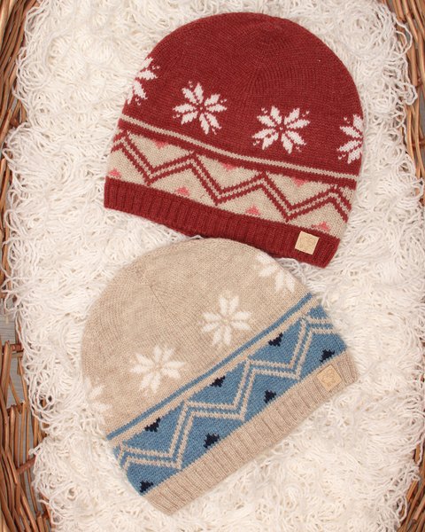Berretto jacquard in pura lana merino ultrafine bimbi