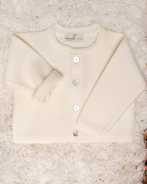 Cardigan neonati in pura lana merino - essential