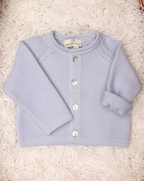 Cardigan neonati in pura lana merino - essential