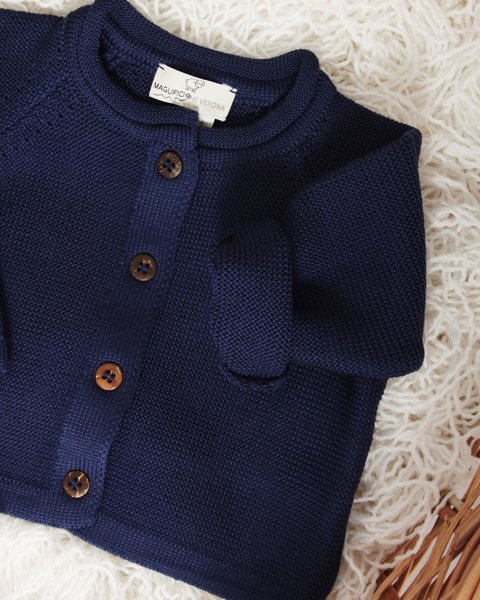 Cardigan neonati in pura lana merino links