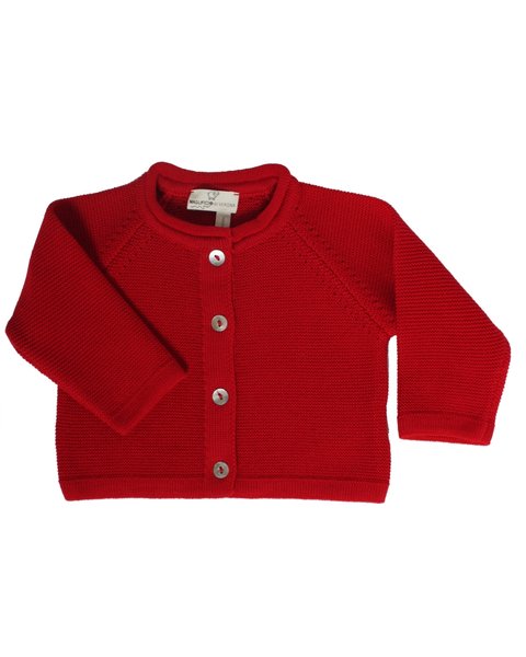 Cardigan neonati in pura lana merino links