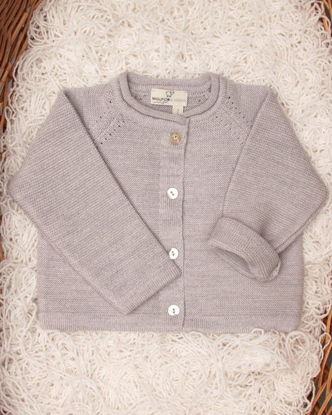 Cardigan neonati in pura lana merino links