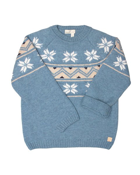Maglione jacquard in pura lana merino ultrafine bimbi