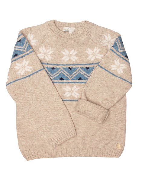 Maglione jacquard in pura lana merino ultrafine bimbi