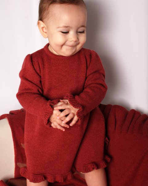 Vestitino neonata in pura lana merino ultrafine