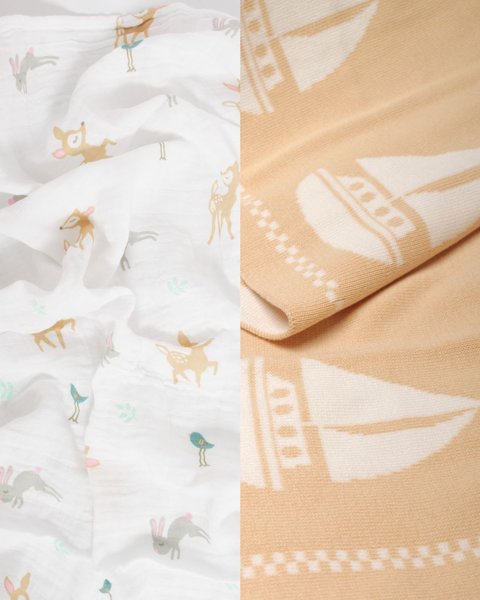 Set coperta cotone e mussola cotone