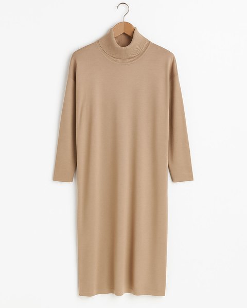 Abito dolcevita pura lana donna