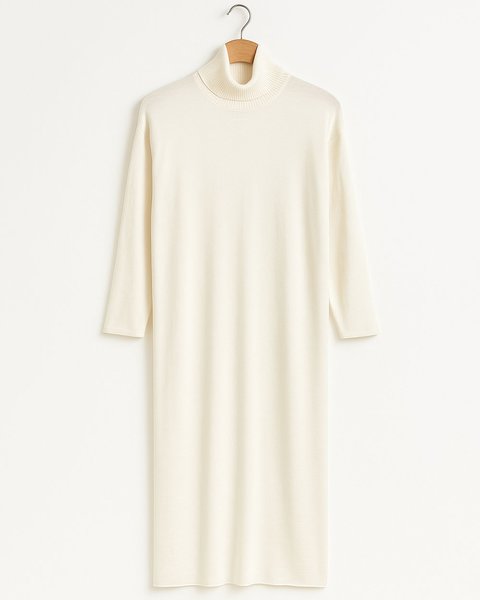 Abito dolcevita pura lana donna