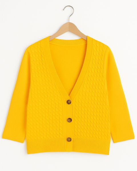 Cardigan trecce in puro cotone per donna