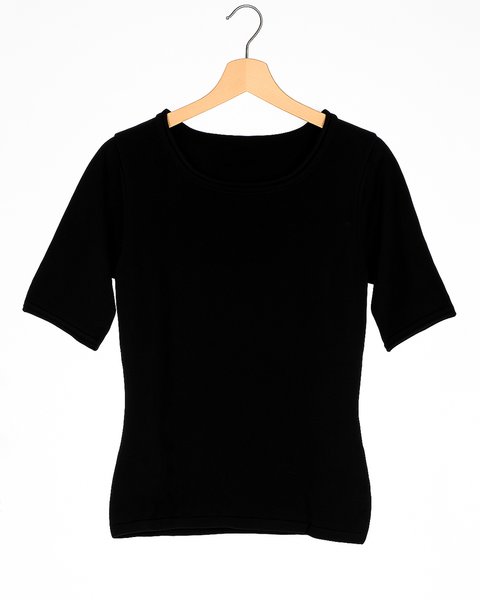 T-shirt sfiancata in puro cotone donna