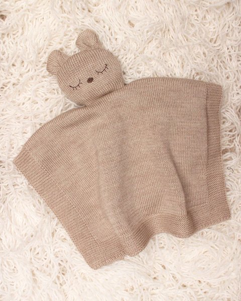 Doudou neonato - orsetto in pura lana merino