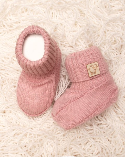 Scarpine neonato unisex in pura lana merino ultrafine