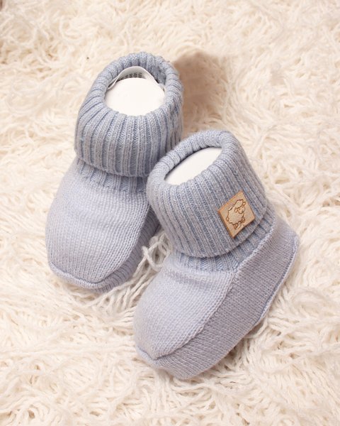 Scarpine neonato unisex in pura lana merino ultrafine