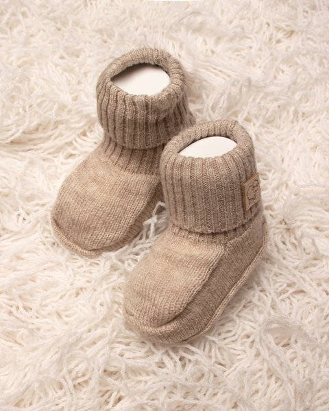 Scarpine neonato unisex in pura lana merino ultrafine