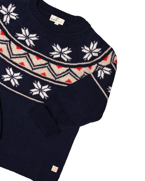 Maglione jacquard in pura lana merino ultrafine bimbi
