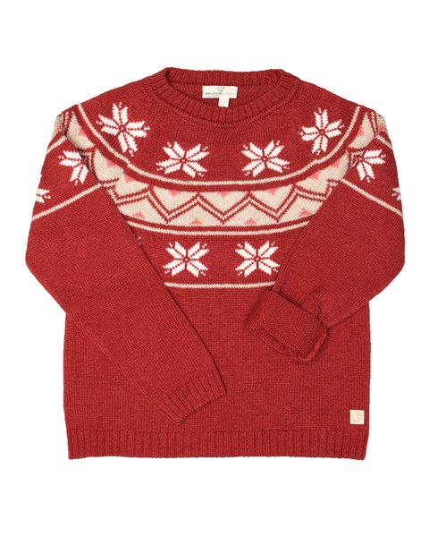 Maglione jacquard in pura lana merino ultrafine bimbi