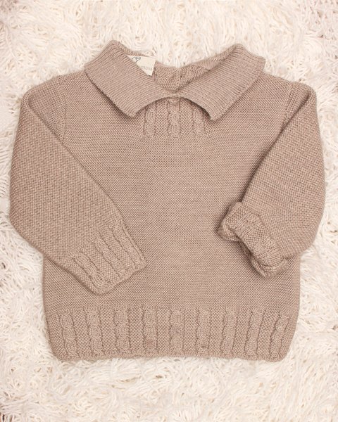 Maglia colletto in pura lana merinos per neonati