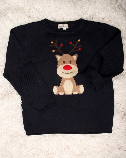 Maglione natale ragazzi in pura lana merino