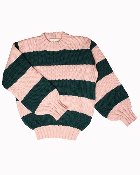 Maglia rigata ragazza pura lana merinos