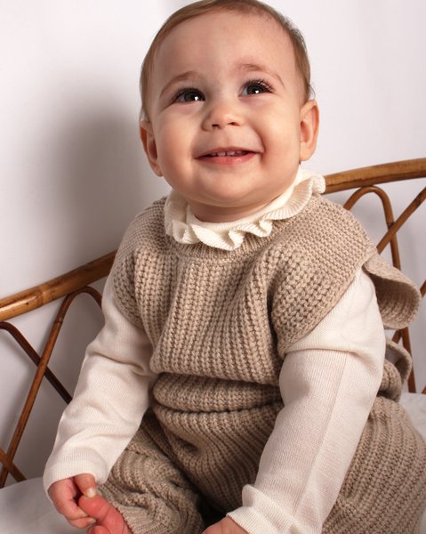Gilet in maglia neonati in pura lana merino ultrafine