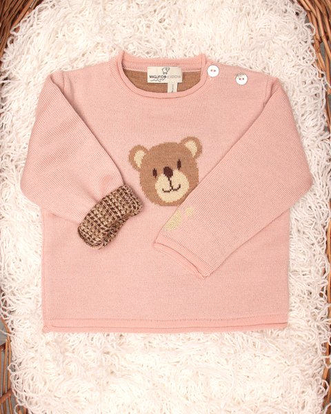 Maglia neonati teddy in pura lana merinos