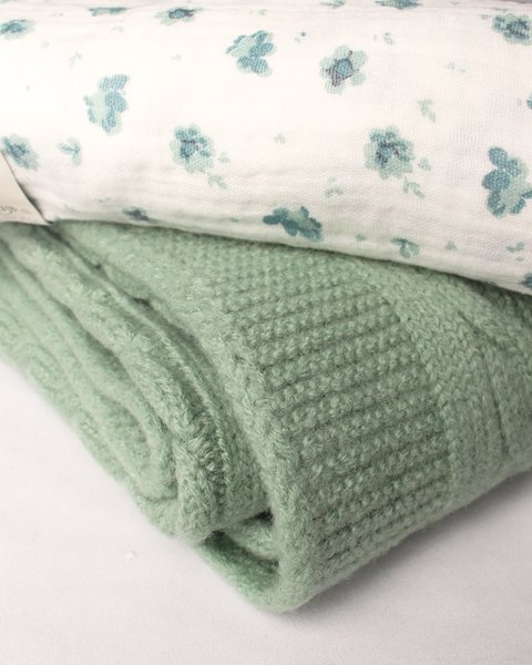 Set copertina lana cotta e mussola cotone