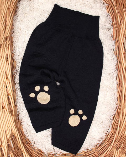 Pantaloni orsetto in pura lana merinos per neonati