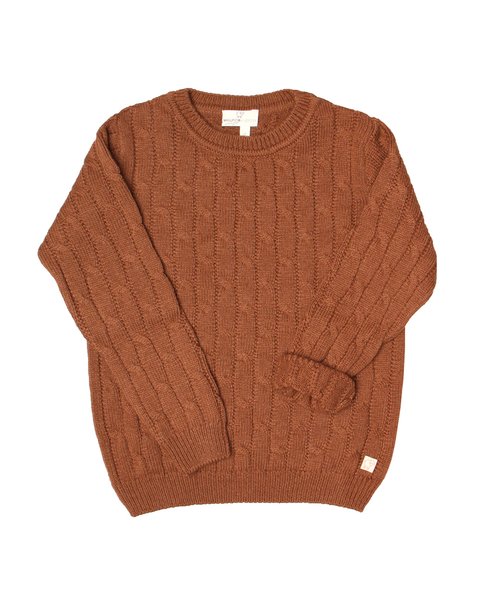 Maglia trecce bimbi in pura lana merino ultrafine