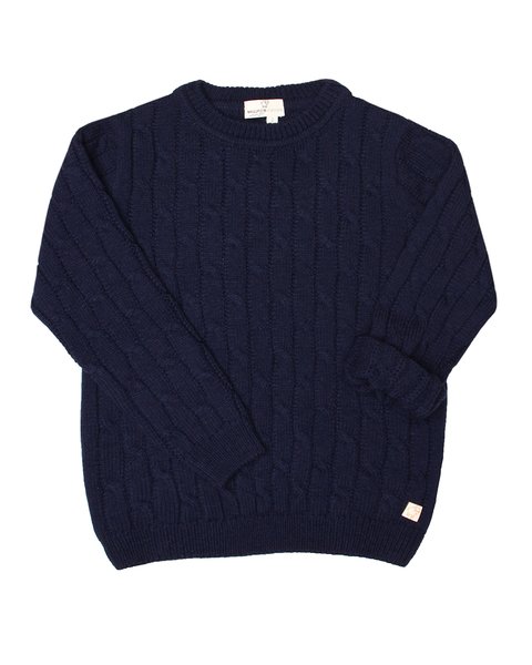 Maglia trecce ragazzi in pura lana merino ultrafine