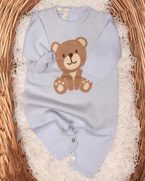 Tutina teddy in pura lana merino neonati