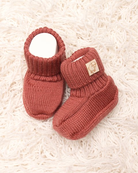 Scarpine neonato pura lana merino leggere